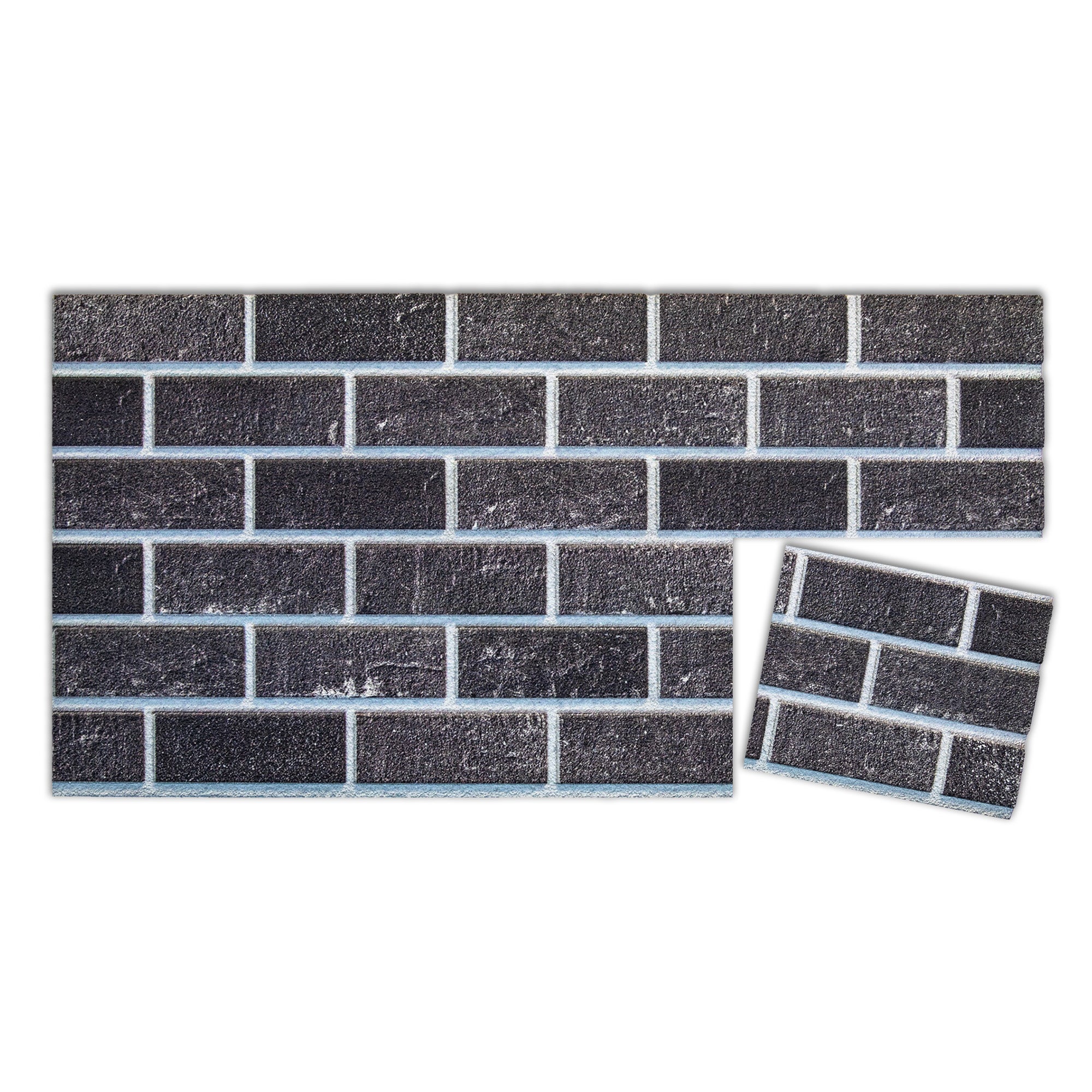 Sample Product 25x25 cm Ash Smoke T-1905 3D Brick Mixed Wall Panels