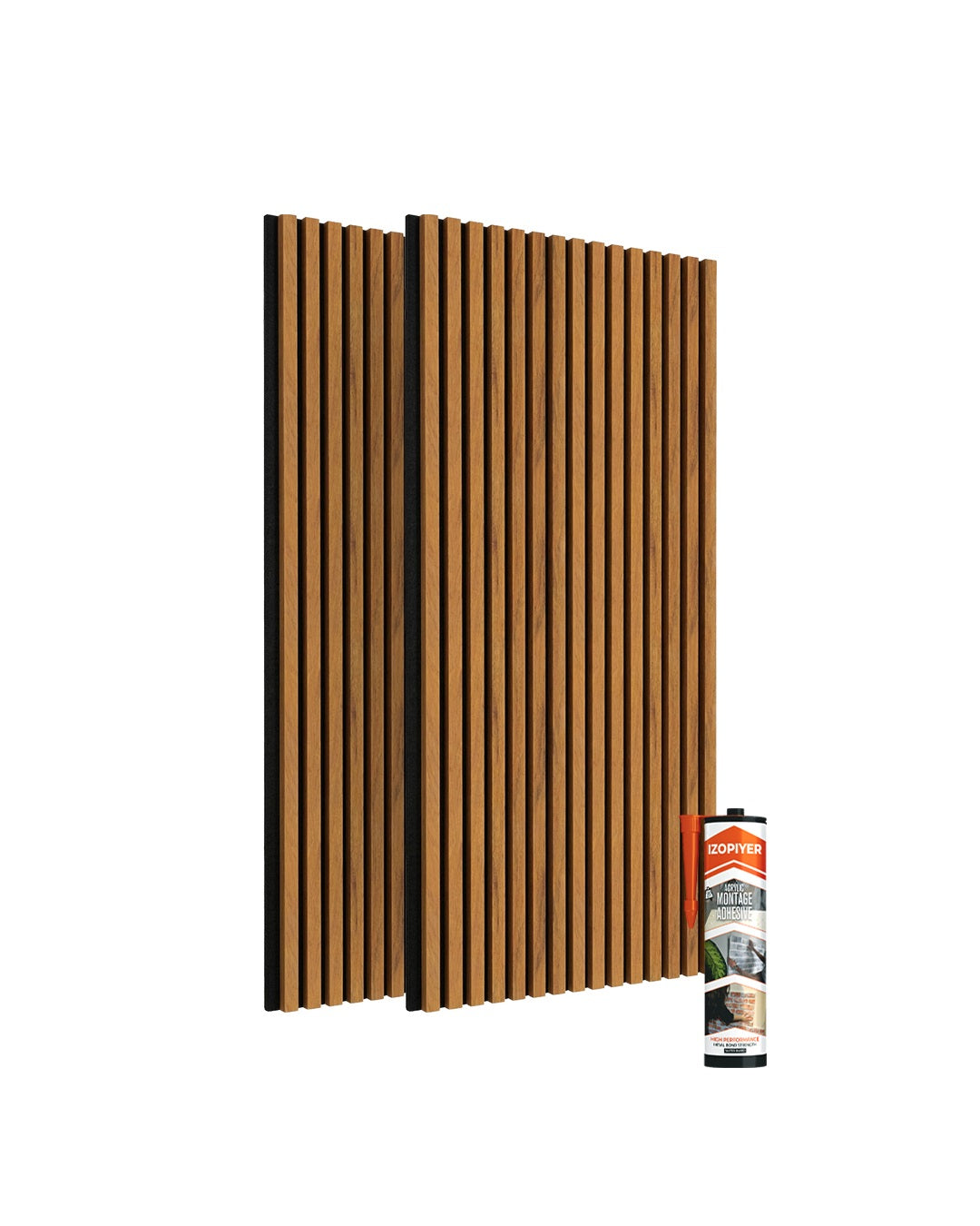 3D Acoustic Wood Panel 2-Piece Set – Walnut | Acoustic Panels 60x120 cm