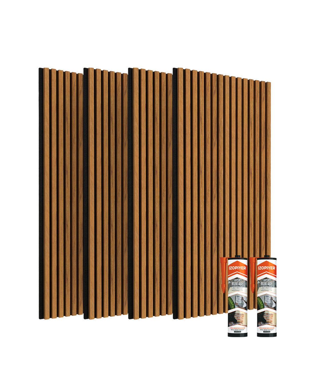 3D Acoustic Wood Panel 2-Piece Set – Walnut | Acoustic Panels 60x120 cm