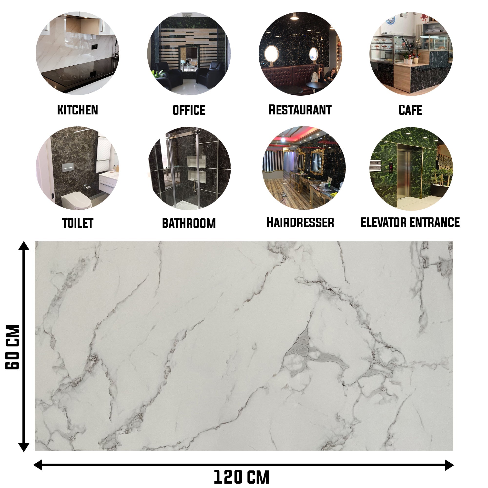 Carrara Marble Look Wallpanels - izodekor3D Wall PanelCarrara Marble Look Wallpanels