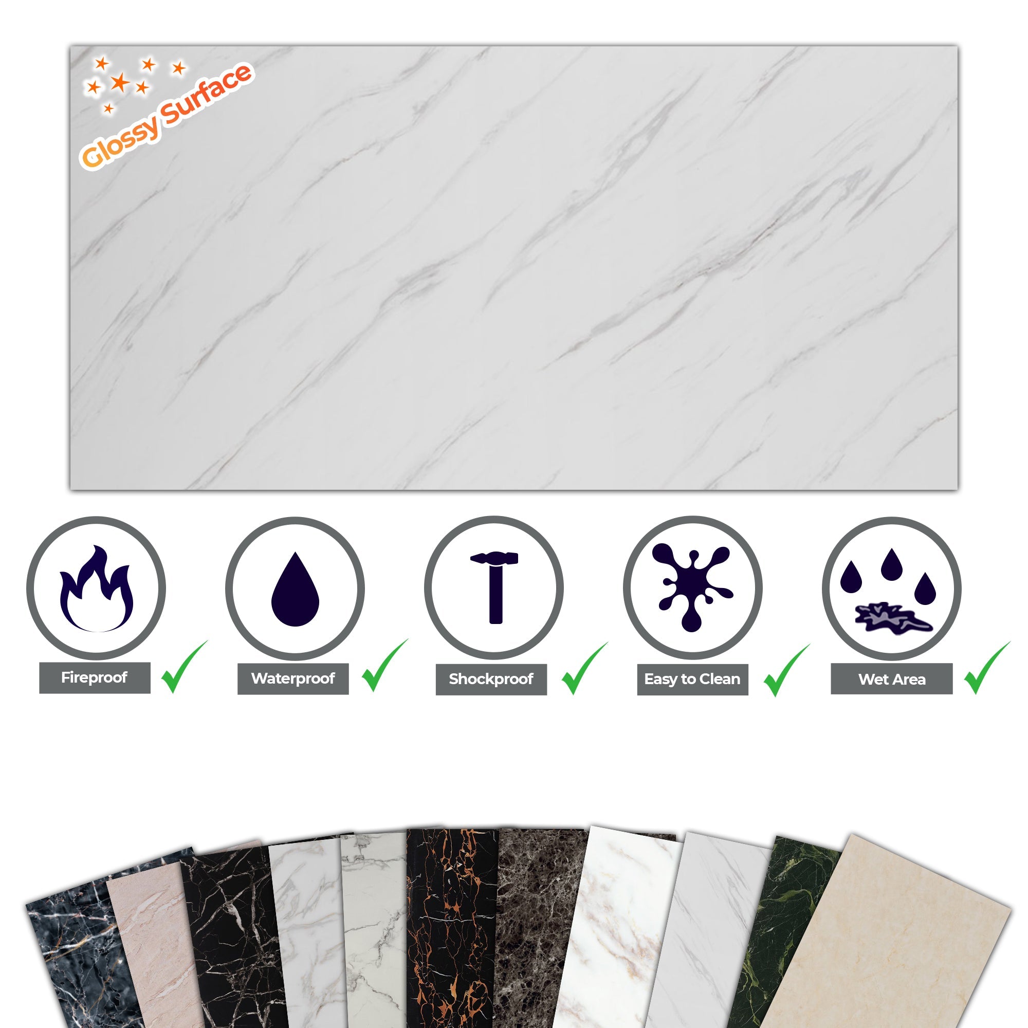 Ice Berg Grey Marble Look Wallpanels - izodekor3D Wall PanelIce Berg Grey Marble Look Wallpanels