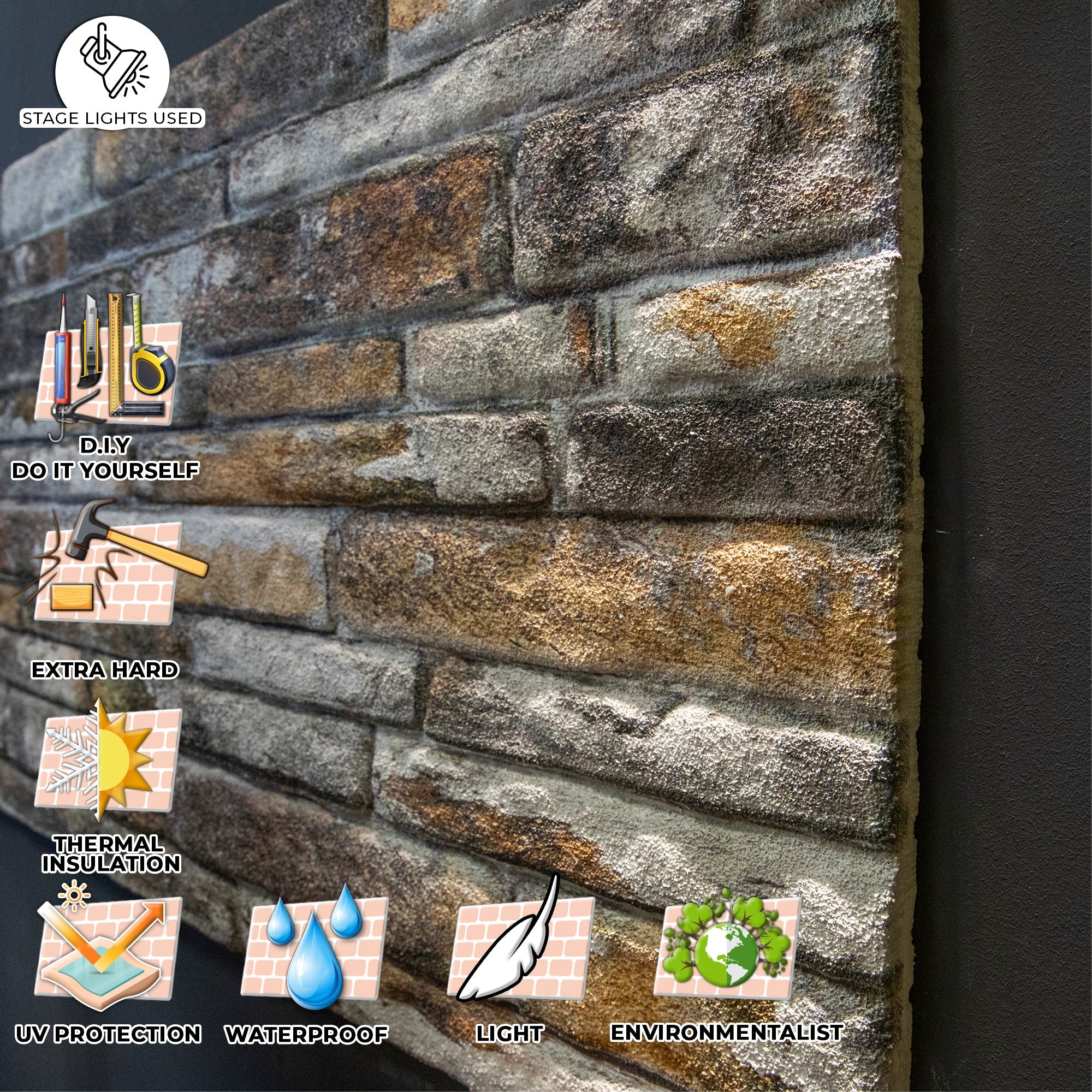Mountain Touch N-08 3D Bricks Effect Wall Panels - izodekor3D Wall PanelN-08868256047134Mountain Touch N-08 3D Bricks Effect Wall Panels