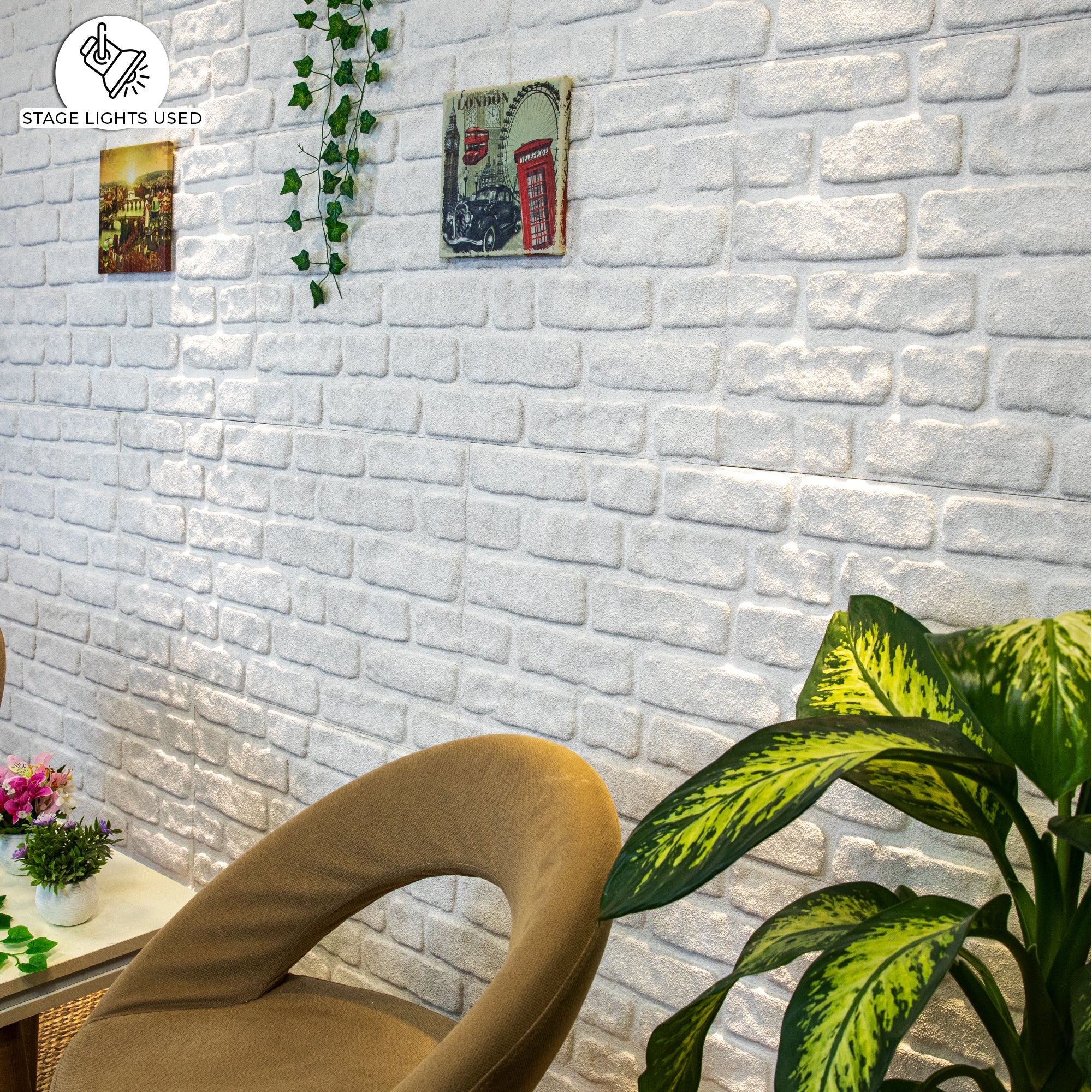 White brick deals wall panels